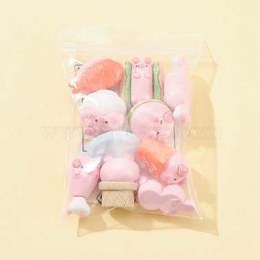 10Pcs 10 Styles Opaque Resin Cute Pig Imitation Food Decoden Cabochons(CRES-FS0001-13)-5