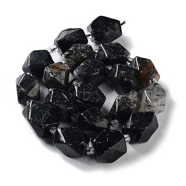 Natural Black Rutilated Quartz Beads Strands(G-C182-18-02)-3