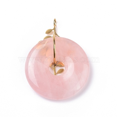 Pendentifs de quartz rose naturel(G-E088-03P-05)-3