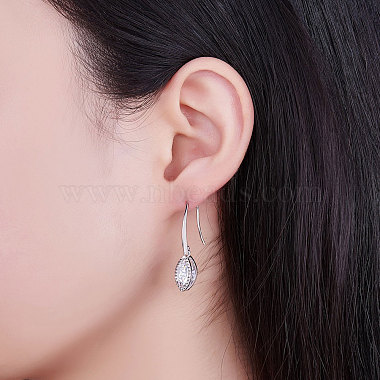 SHEGRACE Brass Platinum Plated Dangle Earrings(JE99B)-3