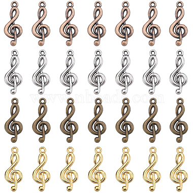 Mixed Color Musical Note Alloy Pendants