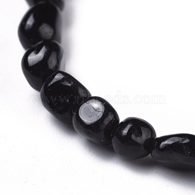 Эластичные браслеты из бусин из натурального черного турмалина(BJEW-K213-36)-3