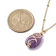 Natural Amethyst with Brass Pendant Necklaces(NJEW-JN04679-02)-3