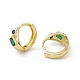 Green Cubic Zirconia Rectangle Beaded Hoop Earrings(EJEW-M210-16G)-2