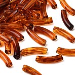 Transparent Acrylic Beads, Imitate Amber Beads, Tube, Saddle Brown, 31.5x7.5x9.5mm, Hole: 1.8mm, about 340pcs/500g(MACR-K359-44C)
