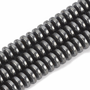 Non-magnetic Synthetic Hematite Beads Strands, Rondelle, 6x3mm, Hole: 1mm, about 125~133pcs/strand, 15.7 inch(G-Q465-11)