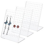 Organic Glass Displays, Jewelry Display Rack, Clear Earring Hanger, Rectangle, Clear, 4x2x5-1/2 inch(10x5x14cm), Hole: 2mm(ODIS-FG0001-22)