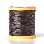 Round Waxed Polyester Cord, Micro Macrame Cord, Leather Sewing Thread, for Bracelets Jewelry Making, Beading Crafting Macrame, Coconut Brown, 0.65mm, about 164.04 yards(150m)/roll(YC-E004-0.65mm-N636)