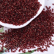 MIYUKI Delica Beads, Cylinder, Japanese Seed Beads, 11/0, (DB0603) Dyed Silver Lined Brick Red, 1.3x1.6mm, Hole: 0.8mm, about 2000pcs/10g(X-SEED-J020-DB0603)