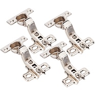 Gorgecraft 4Pcs Iron Hinge, Wardrobe Door Accessories, Stainless Steel Color, 84.5x50.7x32mm, Hole: 4mm and 4.4x7.9mm(FIND-GF0002-41)