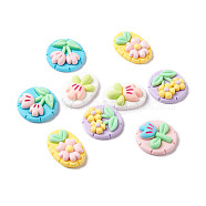 Opaque Resin Cabochons, Flower, Mixed Color, 25.5~29x19.5~25.5x8mm(X-RESI-H140-08)