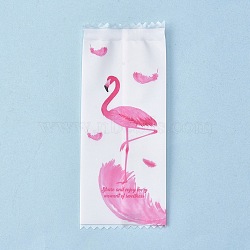 Plastic Bag, Flamingo Printed, Nougat Candy Wrapper, Available for Bag Heat Sealer, Rectangle, Pink, 9.7x3.9x0.02cm(PE-K001-02)