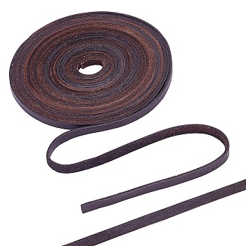 Cowhide Cord, for Necklace & Bracelet Making Accessories, Coconut Brown, 6x2mm