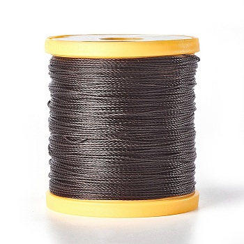 Round Waxed Polyester Cord, Micro Macrame Cord, Leather Sewing Thread, for Bracelets Jewelry Making, Beading Crafting Macrame, Coconut Brown, 0.65mm, about 164.04 yards(150m)/roll