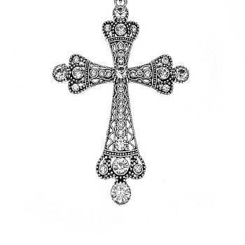 Tibetan Style Alloy Necklaces, Cross, Antique Silver, No Size
