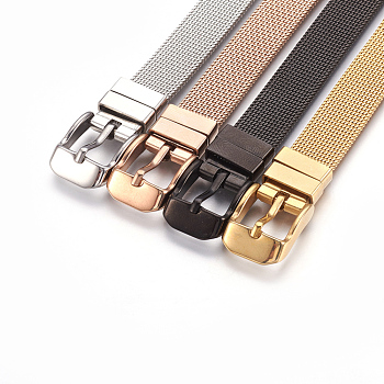 304 Stainless Steel Watch Bands, Watch Belt Fit Slide Charms, Mixed Color, 8-1/2 inch(21.5cm), 10mm