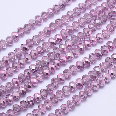 4mm Violet Abacus Glass Beads