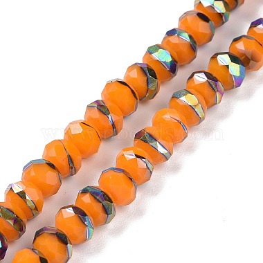 Dark Orange Rondelle Porcelain Beads