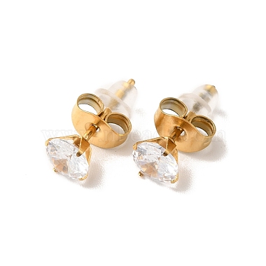 Acrylic Butterfly Pendant Necklace & Cubic Zirconia Diamond Stud Earrings(SJEW-M099-04G)-6