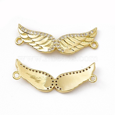 Real 18K Gold Plated Clear Wing Brass+Cubic Zirconia Links