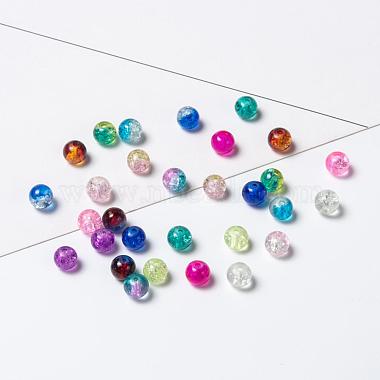 20 brins de perles de verre craquelées peintes à la bombe(CCG-X0012-01-6mm)-5