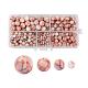340Pcs 4 Sizes Natural Red Netstone Round Beads(G-LS0001-35)-1