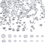 16 Styles Cubic Zirconia Cabochons, Grade A, Faceted, Mixed Shapes, Clear, 2~7x2~6x1.3~4mm(ZIRC-ME0001-05)