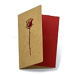 4 Sets Kraft Paper Greeting Cards, Tent Card, Mother's Day Theme, with Envelope, Rectangle, Flower, 187x118x0.5mm(AJEW-DJ0002-12C)