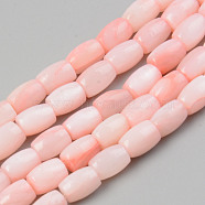 Natural Freshwater Shell Beads Strand, Dyed, Barrel, Pink, 6.5x5mm, Hole: 0.8mm, about 58~60pcs/strand, 15.43 inch~15.94 inch(39.2cm~40.5)(X-SHEL-T017-39B)