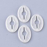ABS Plastic Imitation Pearl Bead Frames, Oval, Creamy White, 27x19x3mm, Hole: 1.6mm, Inner Diameter: 7mm, about 472pcs/500g(OACR-T017-17)