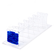 Acrylic Thread Winding Board & Display Bases, Floss Bobbin, Thread Organizer Holder for Cross-Stitch Embroidery, Clear, 240x90x60mm(FIND-WH0135-30)
