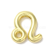 Brass Beads, Lead Free & Cadmium Free, Long-Lasting Plated, Constellation, Leo, 21.5x20.5x4mm, Hole: 4x2mm(KK-H478-24G-05)