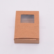 Kraft Paper Box, Festival Gift Wrapping Boxes, Gift Packaging Boxes, for Jewelry, Wedding Party, Rectangle, Tan, 9.5x7cm(CON-WH0073-46)