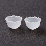 Handmade Blown Glass Flower Beads, Campanula Medium L, White, 20x12mm, Hole: 2.3mm(GLAA-Z003-02)