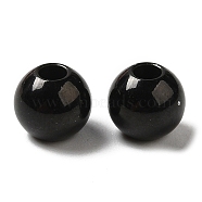 202 Stainless Steel Beads, Round, Electrophoresis Black, 6x5mm, Hole: 2mm(STAS-O091-B-04B)