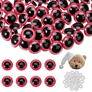 Resin Doll Craft Eyes, Safety Eyes, with Plastic Spacer, for Toy DIY Accessories, Half Round, Flamingo, 24x22.5mm, 50 sets/box(DIY-GO0001-44A)