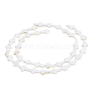2 Strands Cross Natural Sea Shell Beads Strands, 16~17x11~12x2.5mm, Hole: 0.5mm, about 23pcs/strand, 14.90''(37.84cm)(SSHEL-DC0001-02)