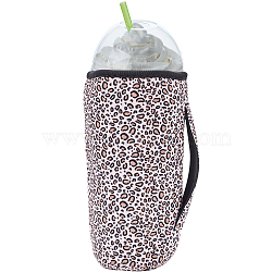 Gorgecraft 1Pc Neoprene Cup Sleeve, Insulated Reusable Coffee & Tea Cup Sleeves, Leopard Pattern, 200x145x30mm, 30oz(AJEW-GF0004-32B)