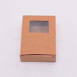 Kraft Paper Box, Festival Gift Wrapping Boxes, Gift Packaging Boxes, for Jewelry, Wedding Party, Rectangle, Tan, 9.5x7cm(CON-WH0073-46)