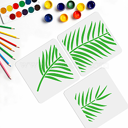 3Pcs 3 Styles PET Hollow Out Drawing Painting Stencils, for DIY Scrapbook, Photo Album, Leaf Pattern, 300x300mm, 1pc/style(DIY-WH0411-007)