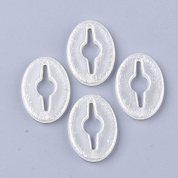 ABS Plastic Imitation Pearl Bead Frames, Oval, Creamy White, 27x19x3mm, Hole: 1.6mm, Inner Diameter: 7mm, about 472pcs/500g