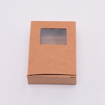 Kraft Paper Box, Festival Gift Wrapping Boxes, Gift Packaging Boxes, for Jewelry, Wedding Party, Rectangle, Tan, 9.5x7cm