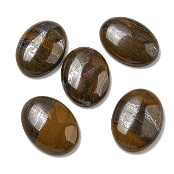 Natural Tiger Iron Cabochons, Oval, 30x21.5~22x5~8.5mm