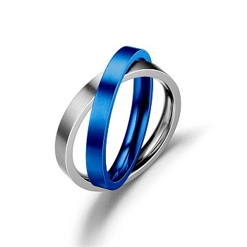 Stainless Steel Rotating Rings, Criss Cross Rings, Blue, Inner Diameter: 18mm