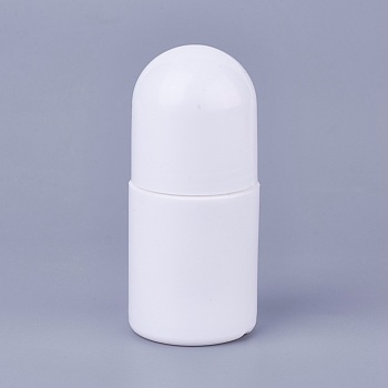 30ml PE Plastic Essential Oil Empty Roller Ball Bottles, with Screw Lid, White, 3.9x8.45cm, Capacity: 30ml(1.01 fl. oz)