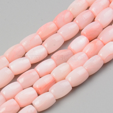 Pink Barrel Freshwater Shell Beads