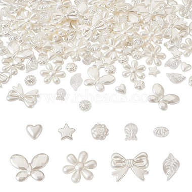 Creamy White Mixed Shapes Acrylic Beads
