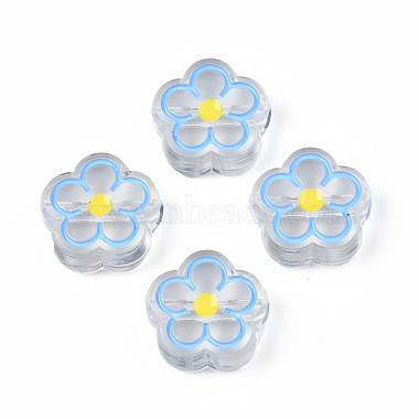 Light Sky Blue Flower Acrylic Beads
