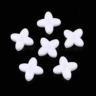 White Flower Acrylic Beads