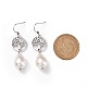 Natural Teardrop Shell Pearl Beads Dangle Earrings(EJEW-JE02792)-3